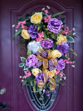 Flower Door Wreath Spring Summer Garden  Country Style Mother's Day Easter Hydrangea