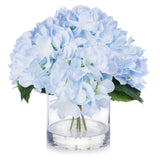Large Artificial Hydrangea Flower Arrangement in Glass Vase for Home Office Hydrangea