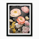 Ranunculus 2 Flower Painting Art Pr Framed Wall Art Poster Canvas Print Picture Ranunculus