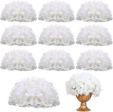 10 Pcs White Silk Hydrangea Flowers for Wedding & Home Decor Hydrangea