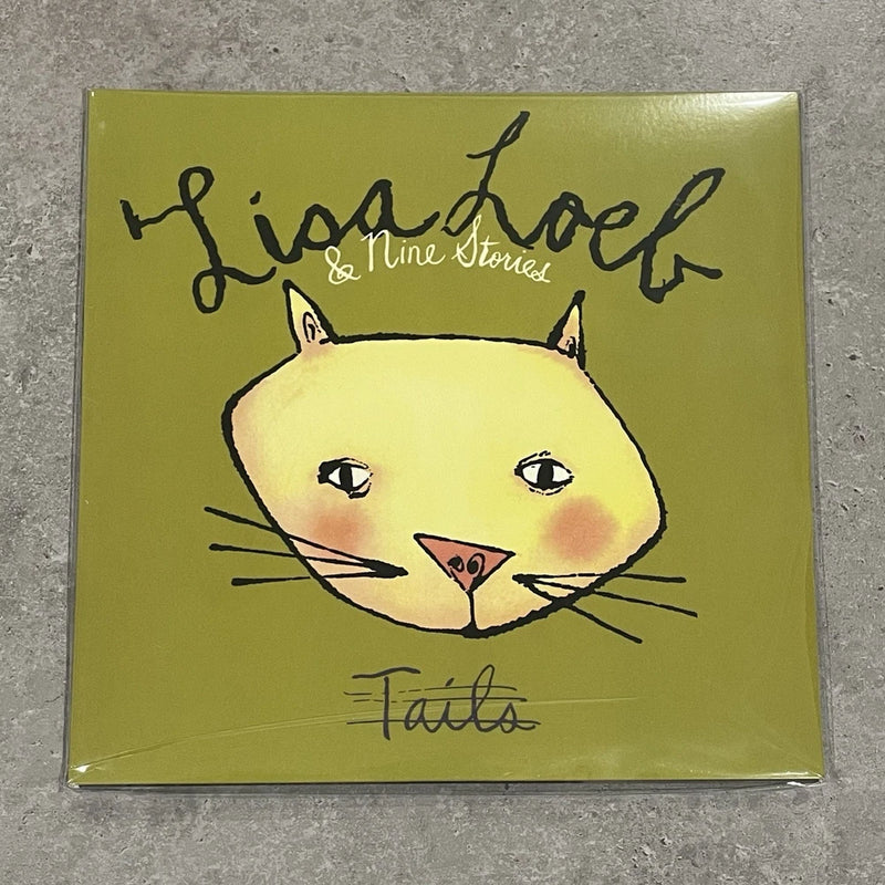 Green illustrated vinyl record sleeve with white cat face and 'Tails' title