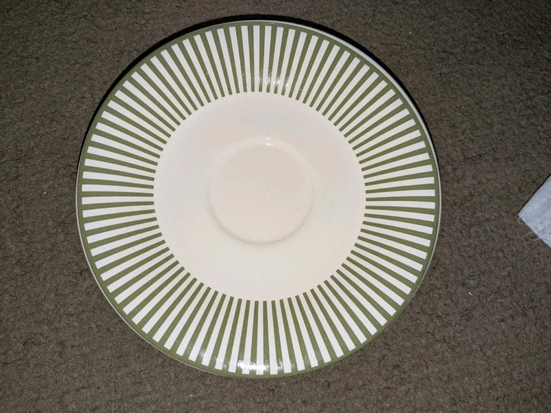 Martha Stewart Hydrangea Large Green Striped Saucer 6" New Replacement Hydrangea