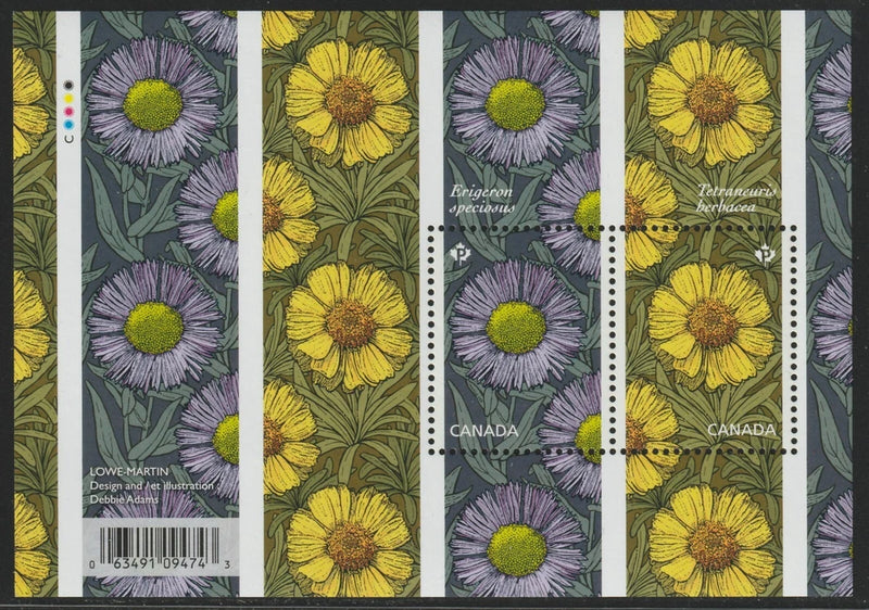 Canada #2976, Daisies, Flower, Souvenir Sheet of 2, MNH 2017 Daisies