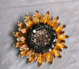 Sunflower Brooch - Flower Jacket Pin - Glittery Pin C-clasp Sunflower
