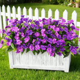 Artificial Impatiens Flowers for Outdoors, 6 Bundles Silk Fake Flowers for Sp... Green Plant