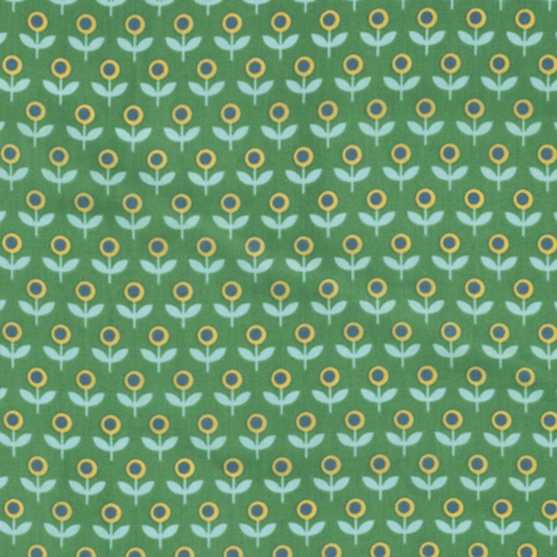 Joel Dewberry VOJD014 Modernist Tulip March Emerald Cotton VOILE Fabric By Yard Flowering Plants