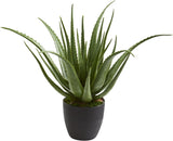 Realistic Aloe Artificial Plant for Home Decor - Low Maintenance Greenery Green Plant