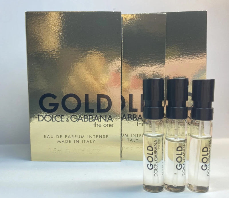 3 x DOLCE & GABBANA The One Gold Eau de Parfum Intense Spray Sample 1.5ml EDP