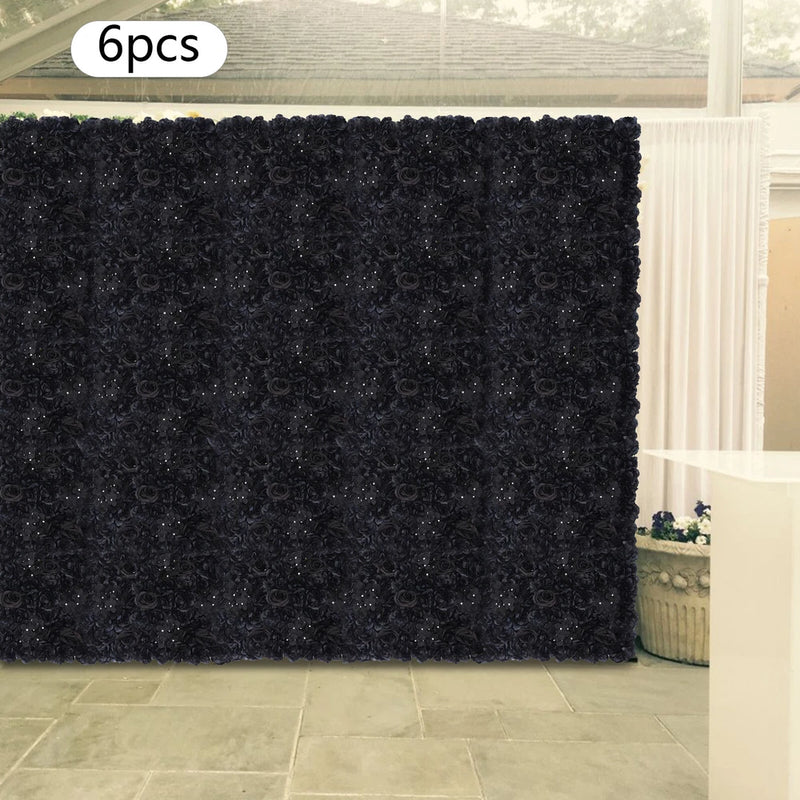 6 PCS Black Gothic Style Flowers Wall Panels Artificial Floral Wedding Decor NEW Hydrangea