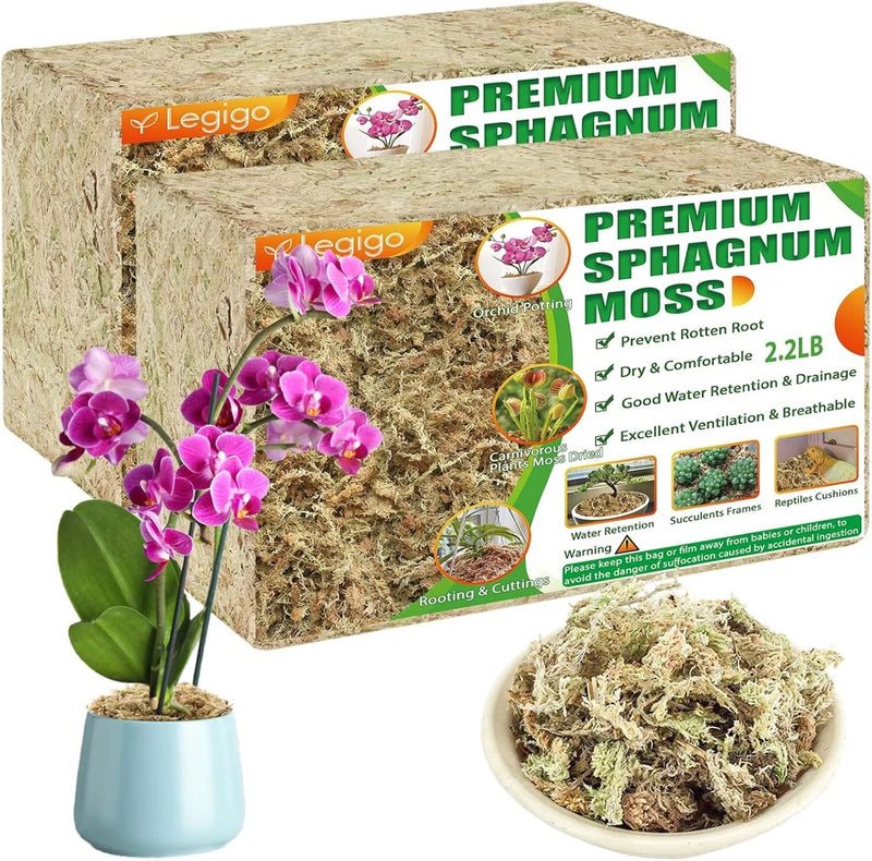 Legigo Premium Sphagnum Moss 80 QT bagged plant growing media and loose moss