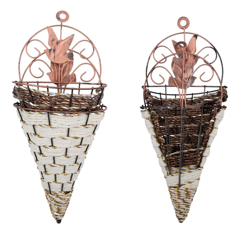 Wall Hanging Plant Rattan Plant Pot Basket Flower Garden Mounted Holder Decor Garden Plants