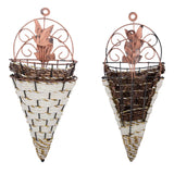 Wall Hanging Plant Rattan Plant Pot Basket Flower Garden Mounted Holder Decor Garden Plants