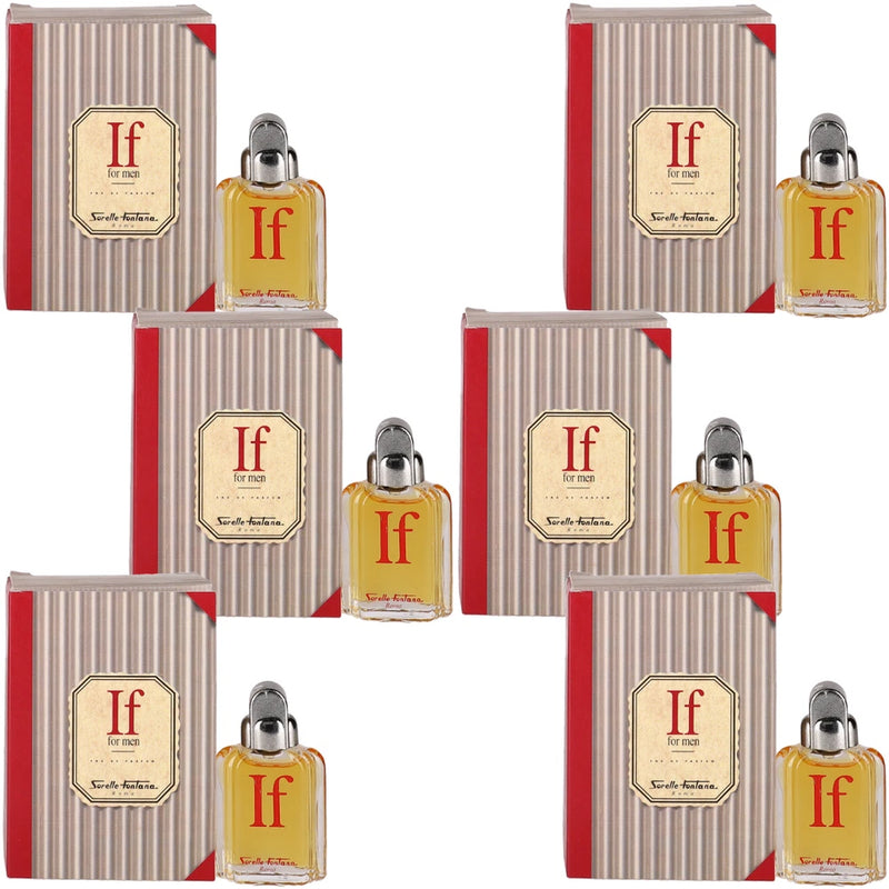 Men's eau de parfum splash set with six small bottles and striped gift boxes