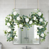 Artificial Vines Faux Rose Vine Greenery for Holiday Home Indoor Outdoor Green Plant