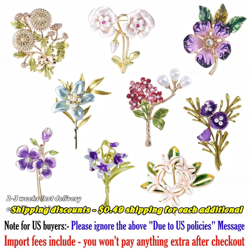 Enamel Hydrangea Brooches for Women Pearl Flower Pin Ajisai Plant hortensia sale Hydrangea