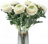 Artificial Ranunculus Flowers with Real Touch Stem, Silk Ranunculus Flowers(10 P Ranunculus