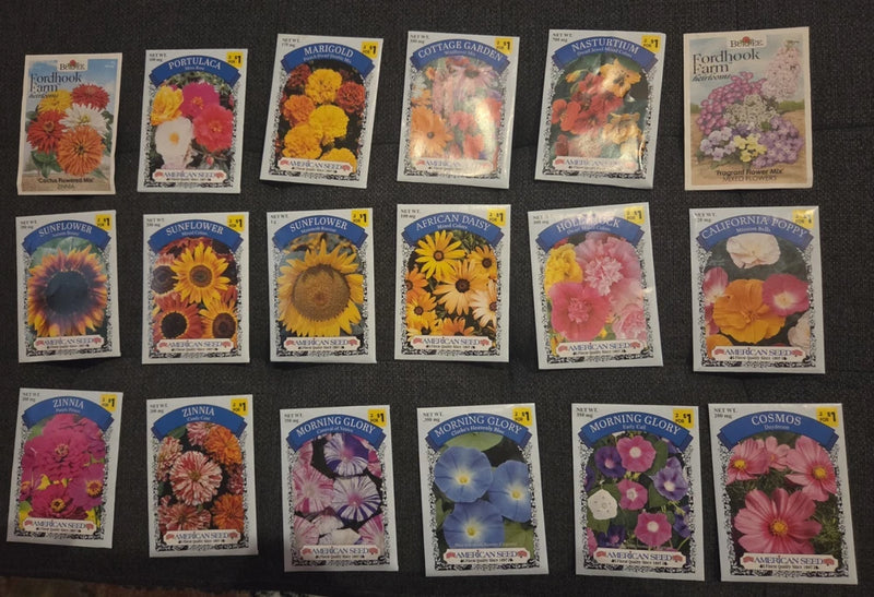 Lot Of 18 Mixed Variety Pack Flower Seeds Bundle  2025 Garden Pollinators Garden Plants