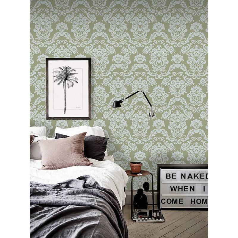 Floral ornament lilies self-adhesive green and white wall mural photo mural Lily