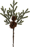 19" Pine & Pinecone Flower Bundle - Set of 12 Artificial Green Plants Green Plant