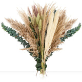 RAINFLOW 35PCS Pampas Grass Boho Decor - Natural Dried White, Green, Gray Pampas Grass