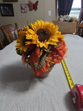 Rustic Fall Sunflower Arrangement  In Ceramic Pot Sunflower