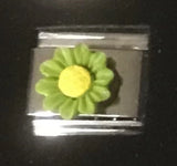 Raised Sunflower Wholesale Italian Charm Enamel Link 9MM K54S2 Sunflower