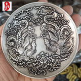 Phoenix Peony Double Phoenix Plate Pen Wash Carved Flower Plate Tea Tray Peony