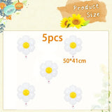 5pcs Mini White Daisy Flower Small Foil Balloons Photo Wedding Birthday Party Daisies