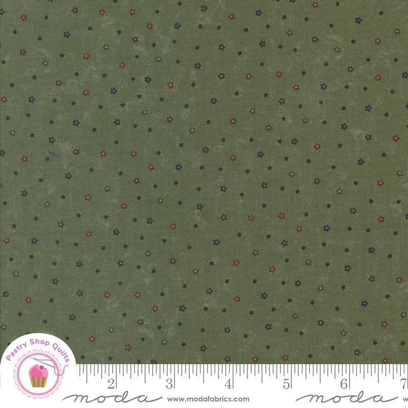 Moda DAISY LANE 9769 15 Green Leaf Floral KANSAS TROUBLES Quilt Fabric Flowering Plants