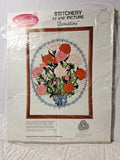 VTG Wonderart Needlecraft Stitch Kit "CARNATIONS" Flowers Floral 12x16" NEW Carnation