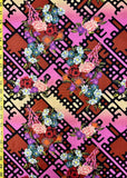 Digital Flowers Alexander Henry Cotton Fabric pink yellow Flowering Plants