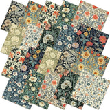 10 Pcs 20''X20'' William Morris Flowers Quilting Fabric Bundles Vintage Floral F Flowering Plants