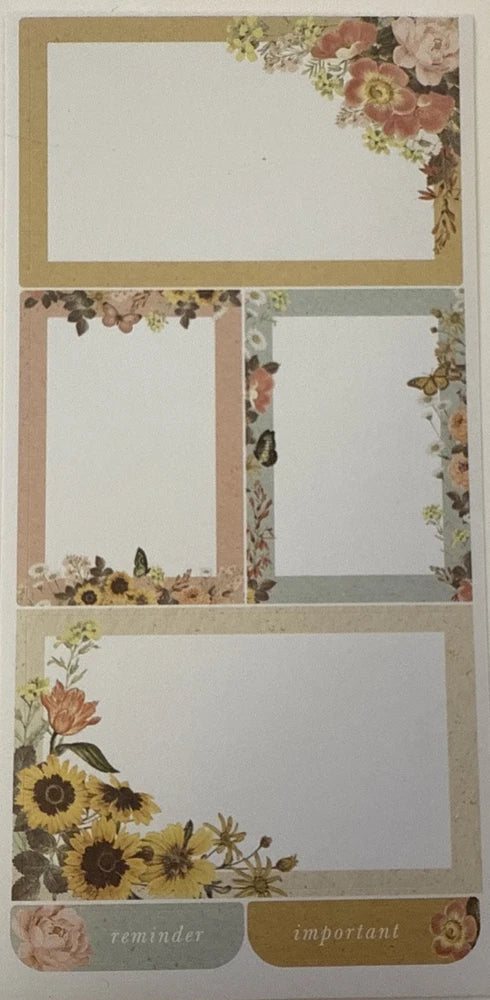 FLOWER LABEL Stickers(6pc) Sunflower¥Reminder¥Important Gift¥Journal¥Card Making Sunflower