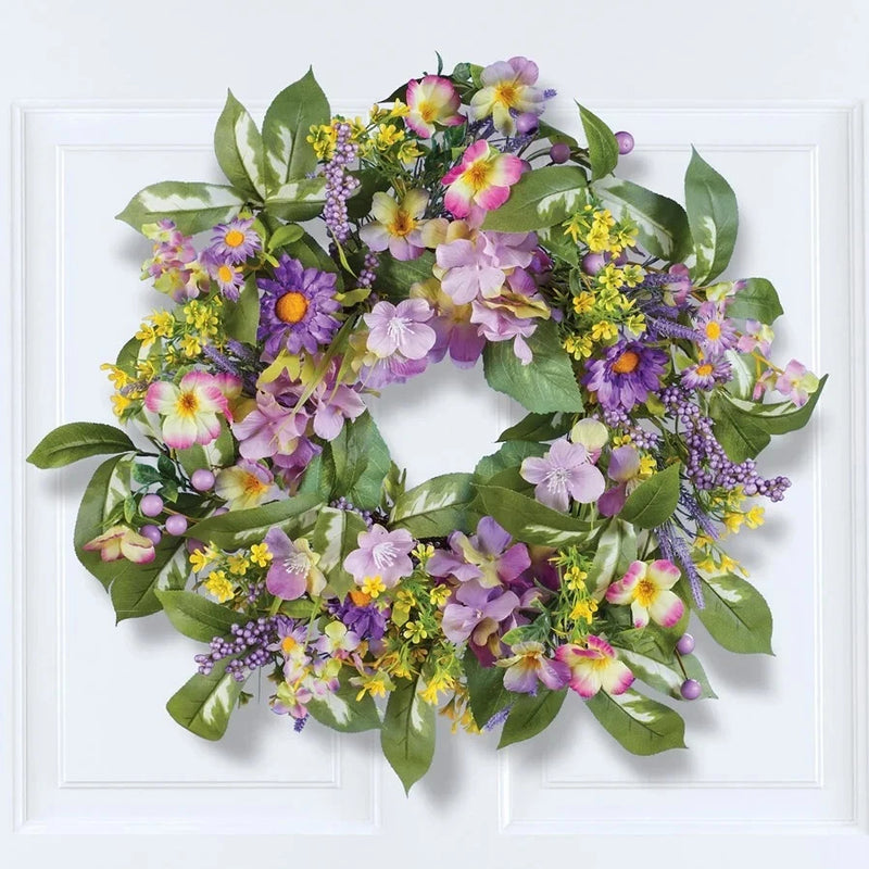 Artificial Purple Hydrangea Floral Garden Hanging Spring Door Wreath Hydrangea