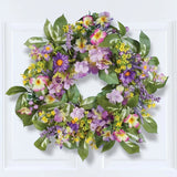 Artificial Purple Hydrangea Floral Garden Hanging Spring Door Wreath Hydrangea