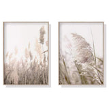 NNEDSZ Wall Art 60cmx90cm Pampas Grass 2 Sets Wood Frame Canvas Pampas Grass