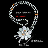NEW Natural Grade A Jadeite Jade Sunflower with Bead Handmade Necklace Sunflower