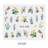 Nail Art Water Transfer Sticker Flower Flora Rose Daisy Lily Decals STZ838 NS10 Lily