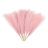 6 Pcs Faux Pampas Grass 42.5cm/16.5" Dried Pampas Grass 9 Branches, Light Pink Pampas Grass