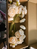 New In Box Ranunculus Flowers with Stem Peony 2 Stems Peony