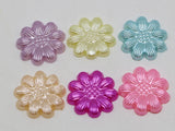 200 Mixed Color Acrylic Pearl FlatBack Sunflower Cabochon 13mm Scrapbook Craft Sunflower