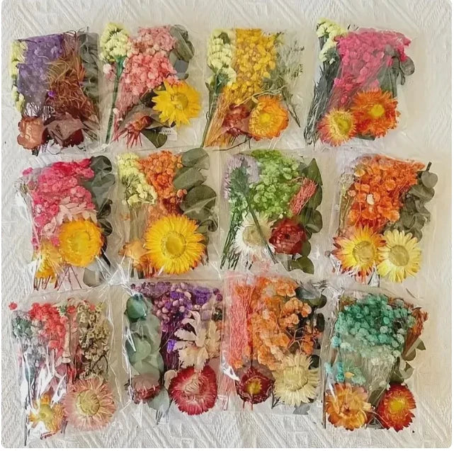 Mixed Dried Pressed Flowers for DIY Crafts, Wedding Decor, Party Favors & Candle Dried Flower