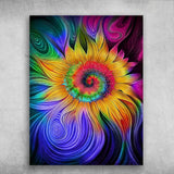 Colorful Flower, Sunflower Poster, Colorful Art Sunflower
