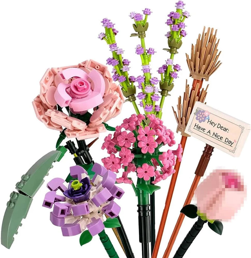 Mini Bricks Flower Bouquet Building Sets, Artificial Flowers, DIY Unique Decorat Hydrangea