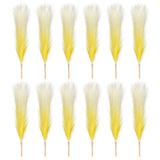 12 Pcs 17 Inch Faux Pampas Grass Artificial Boho Decor Gradient Yellow Pampas Grass