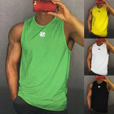 Muscle Singlets Workout Sport Tank Top Fitness Sleeveless T-shirt Men Loose Gym Roses