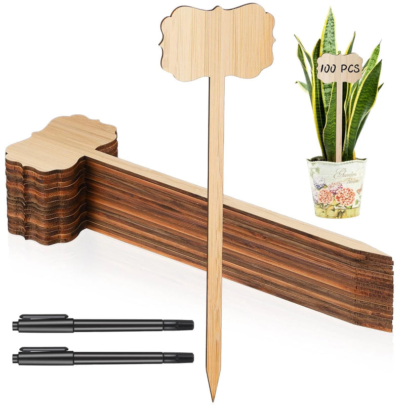 100 Pcs Bamboo Plant Labels 8 Inch Extra Long Plant Tags for Seedlings Garden... Garden Plants