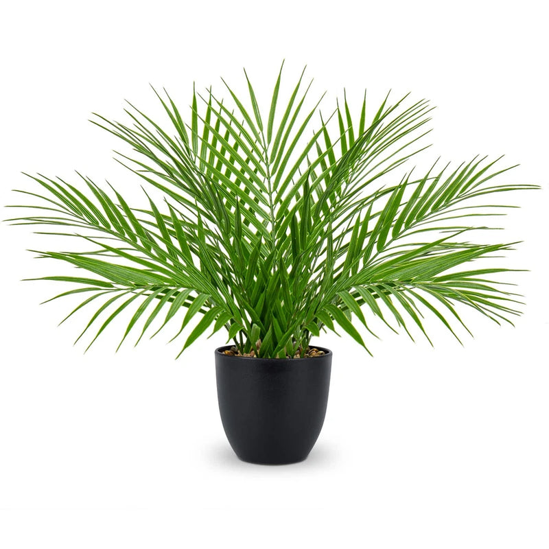 Fake Plant 15ÕÕ Artificial Palm Plant in Matte Black Pot Realistic Faux Tropi... Green Plant