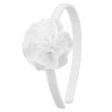 1 Pcs Grosgrain Ribbon White Carnation Flower Headbands for Girls Toddlers Carnation