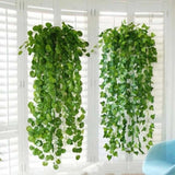 2 PCS Artificial Ivy Leaf Plants Vine Hanging Garland Fake Flowers Home Decor Green Plant